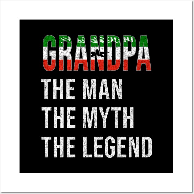 Grand Father Somali Somalilander Grandpa The Man The Myth The Legend - Gift for Somali Somalilander Dad With Roots From  Somaliland Wall Art by Country Flags